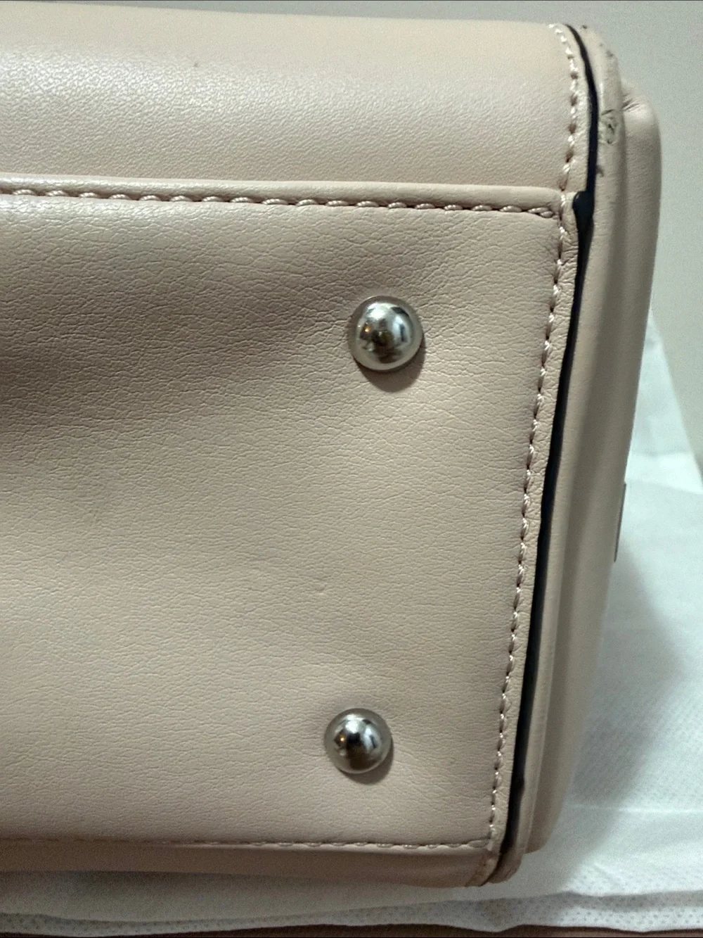 Ivanka Trump Blush Leather Satchel with Detachable Strap